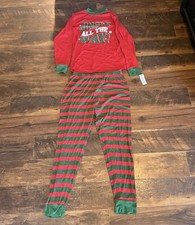 Carter's Adult M 2-Piece Christmas Pajama Set Striped Long Sleeve NWT MSRP 48
