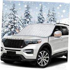 Windshield Cover for Ice and Snow - Universal Windshield Cover Fit for White