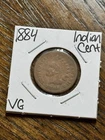 1884 Indian Head Cent Penny VG Very Good Better Date US 1c Type Coin (Raw18589)