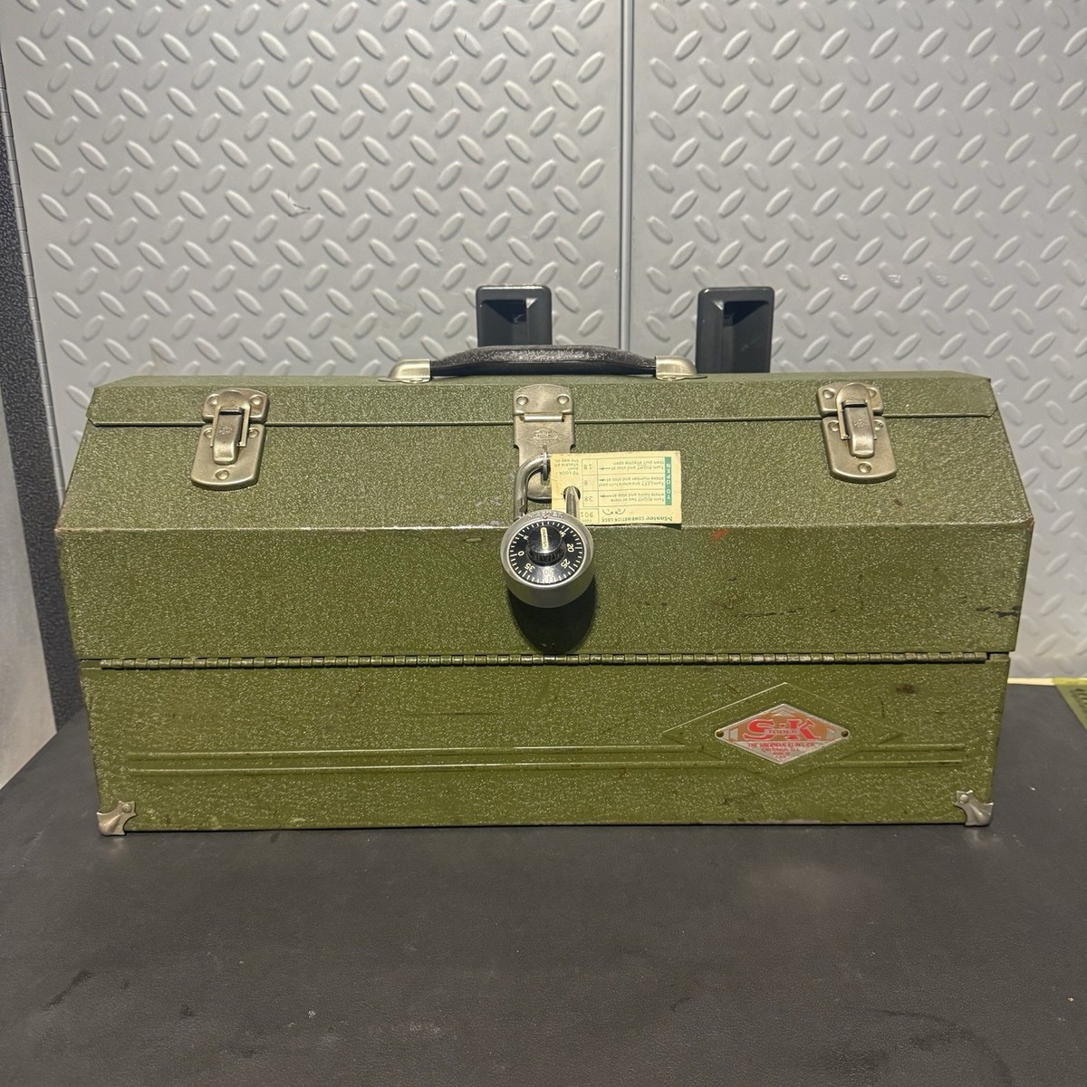 S-K Sherman Klove Plumbers Tool Box W/ Tray Vintage SK Tools Metal