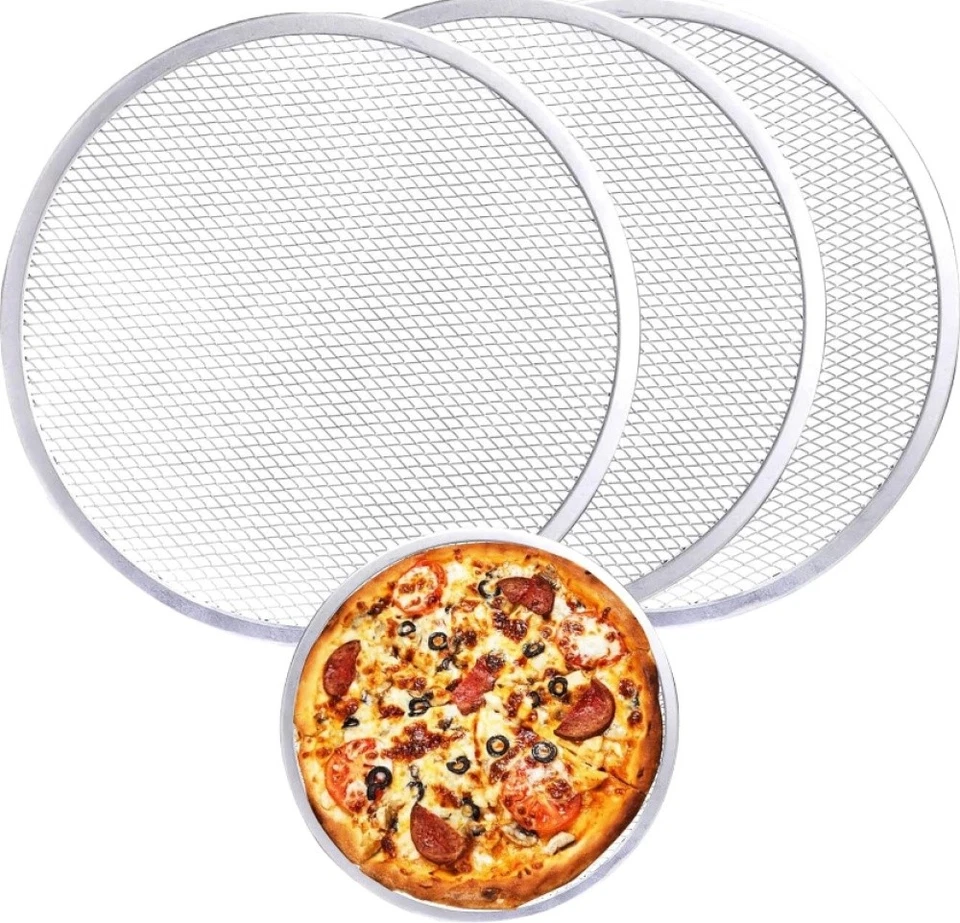 3er Set Pizzablech Pizzascreen Pizzagitter Aluminium Ø30 cm Pizza Pan Screen - Bild 3 von 4