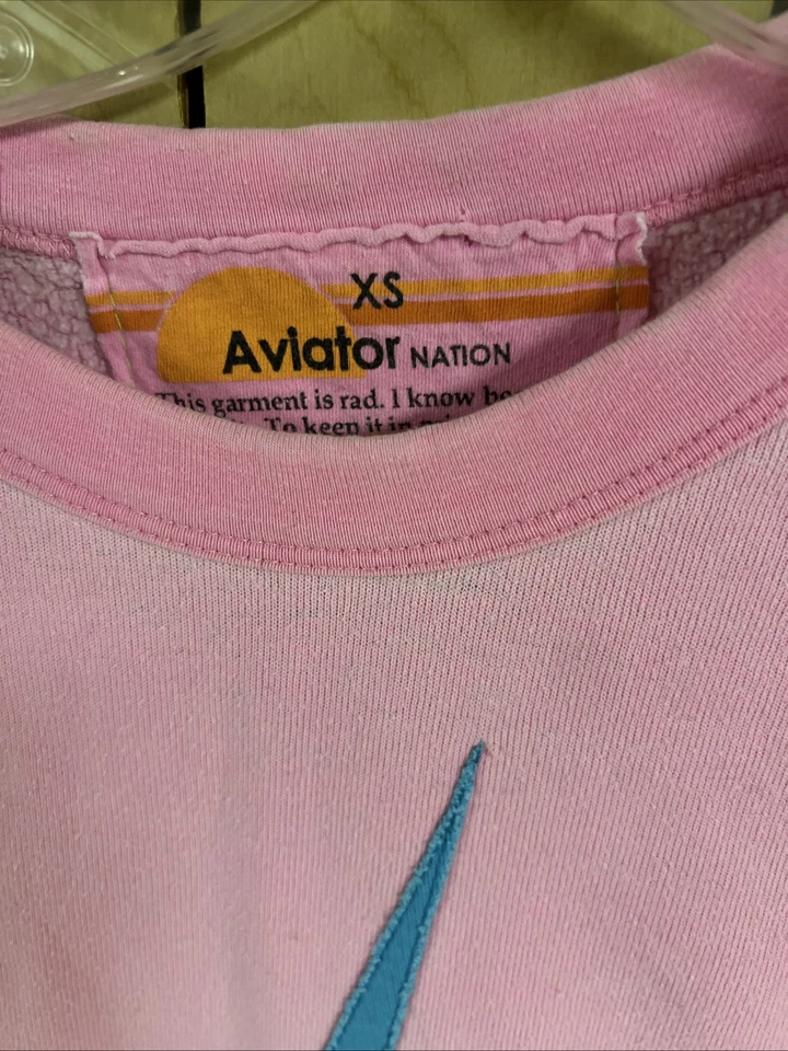 Sudadera Aviator Nation Bolt Stitch Chevron para mujer XS \ rosa neón arco iris Foto 2 de 3
