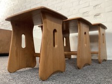 Ercol Windsor Nest of Three Tables In Light Finish.