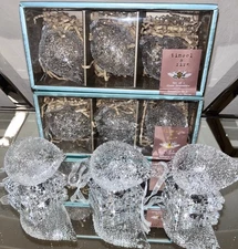 12-NIB TINSEL AND FIR CLEAR SPECKLED ORNAMENTS BUNDLE