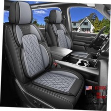 Custom Fit Car Seat Covers for Chevy Silverado GMC Front Seat - Black Grey
