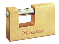 Image of Master Lock Rectangular 76mm Solid Brass Body Shutter Padlock MLK607