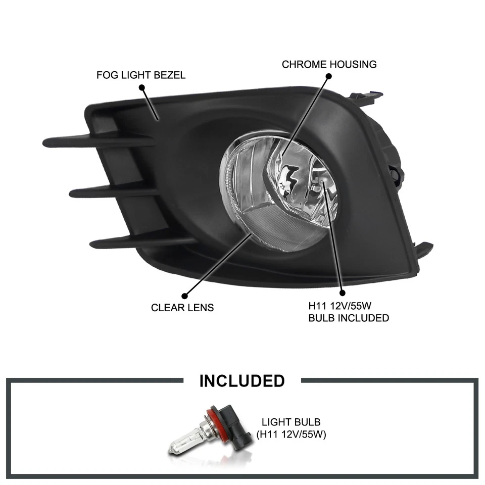 Fits 2011-2013 Scion tC Clear Driving Bumper Fog Lights Lamps+Switch+Wiring Foto 3 de 4