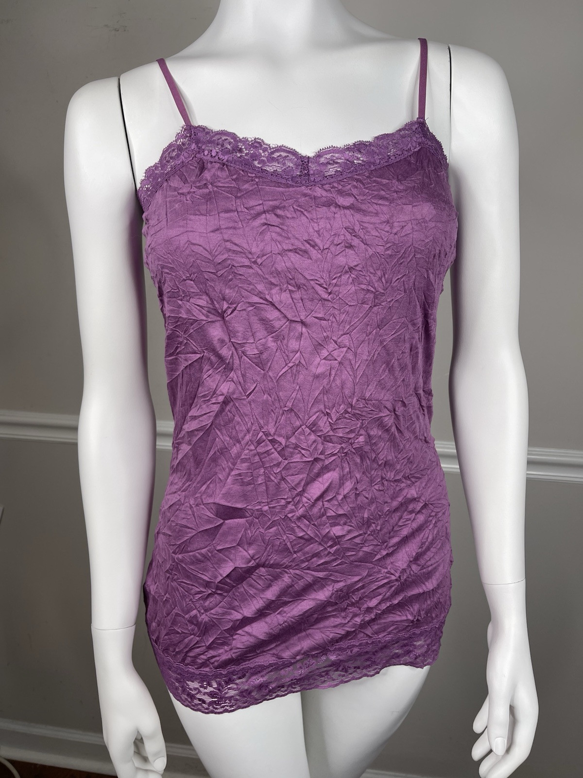 Y2K Lace Trim Cami Tank Top Coldwater creek XS grunge purple Fairy