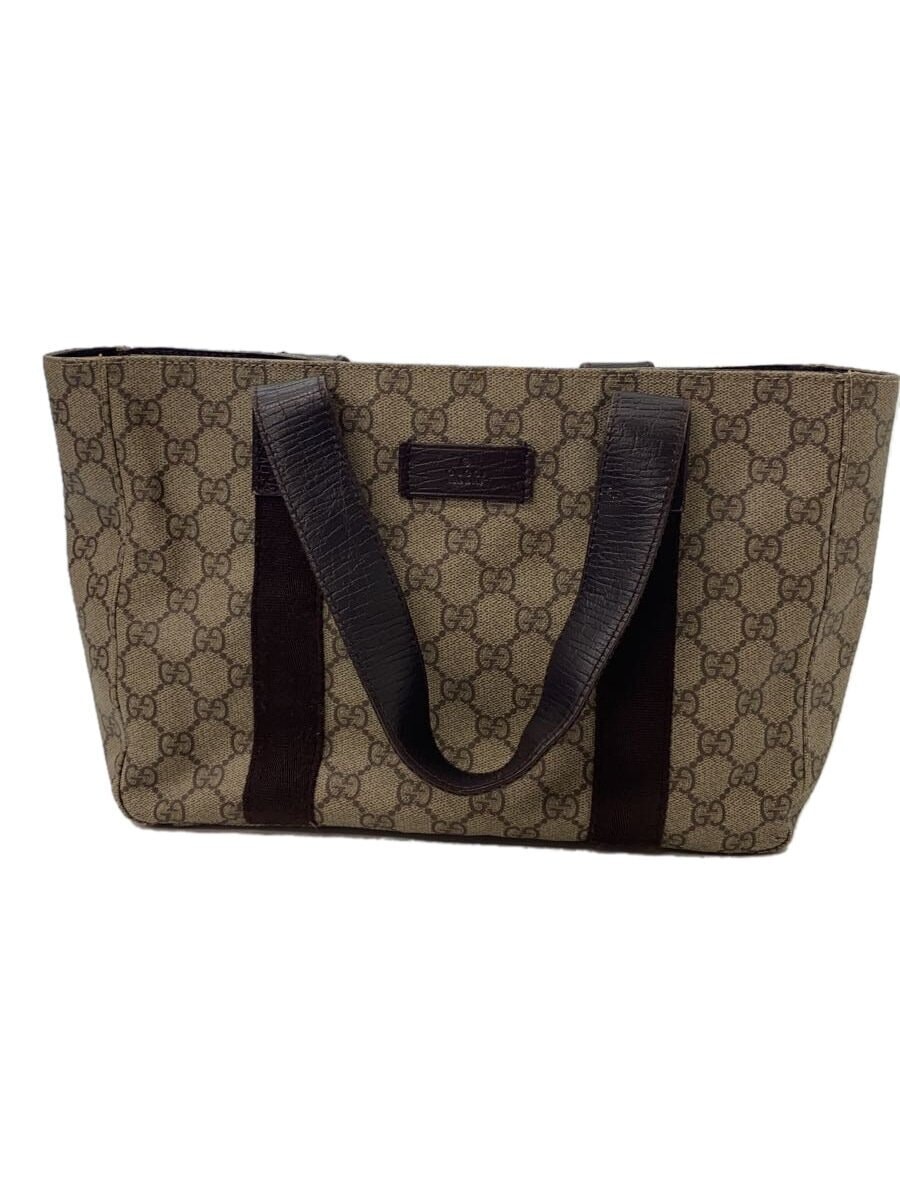 Gucci GG Supreme Canvas Tote Bag with Leather Trim