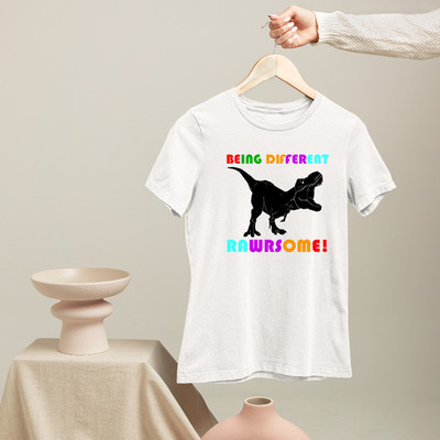 Being Different Rawrsome Dinosaurier T-Shirt Motivation Lustig Dino Party Geschenk