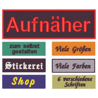 Namensschild Aufnäher Firmenlogo Namensband viele Größen und Farben