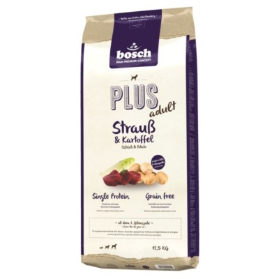 12,5 kg BOSCH PLUS ADULT Strauß & Kartoffel Hundefutter