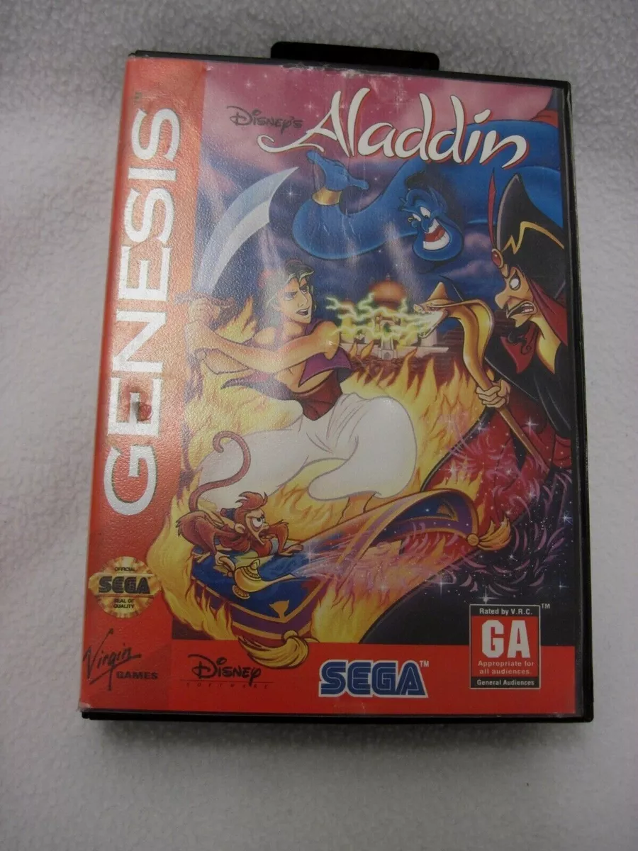VINTAGE SEGA GENESIS DISNEY S ALADDIN VIDEO GAME CASE INSTRUCTION MANUEL 1993