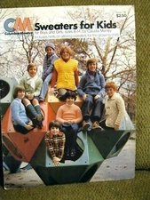 Columbia Minerva 0796 KIDS SWEATERS knit crochet 16 patterns 22pg booklet 1976