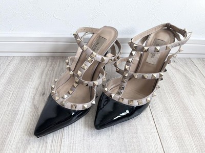 Valentino Garavani Rockstud Enamel Pumps Black Size 35.5 Made In  