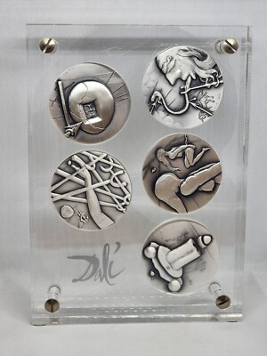 Salvador Dali Ten Commandments 10pc Set .999 Silver Rounds Case