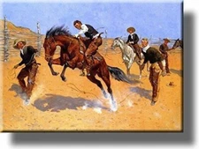 Turn Him Loose Cowboy Picture on Stretched Canvas, Wall Art Décor, Ready to Hang