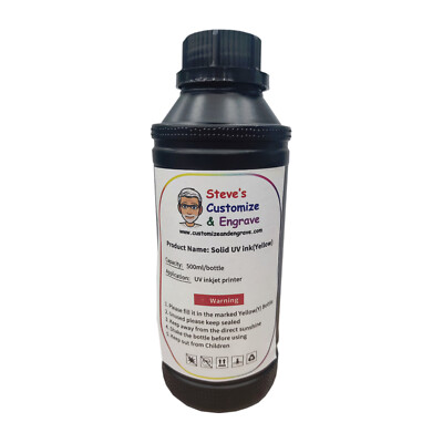 Yellow UV Hard Ink For Epson Refinecolor  DTF Printer 500ml Ships From Florida
