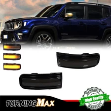 Amber Sequential LED Side Mirror Turn Signal Lamps Set For 2015-22 Jeep Renegade