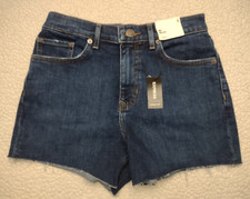 NWT Express dark wash Midi High Rise denim shorts ladies size 4