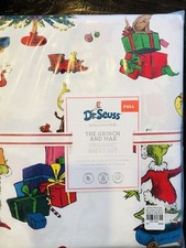 Pottery Barn Kids The Grinch And Max Cotton Full Sheet Set Organic Christmas