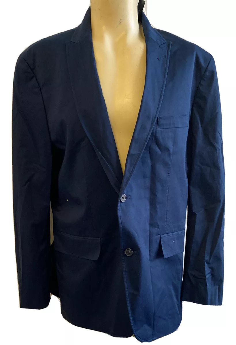 Navy cotton hotsell blazer mens