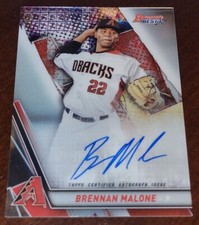 2019 Bowman's Best Best of '19 Autographs #B19BM Brennan Malone Auto Arizona 