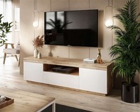 Tv-Schrank Eiche Wotan Weiß Matt 170 Fernsehschrank Unterschrank Tv-Board Berlin