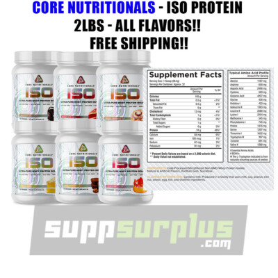 Core Nutritionals ISO Protein - 24gm Isolate Whey Protein- 2LBs - All Flavors