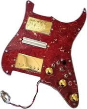 Music Store HSH Guitar Pickguard Pickup 4 Single Cut Split Coil Gold Alnico