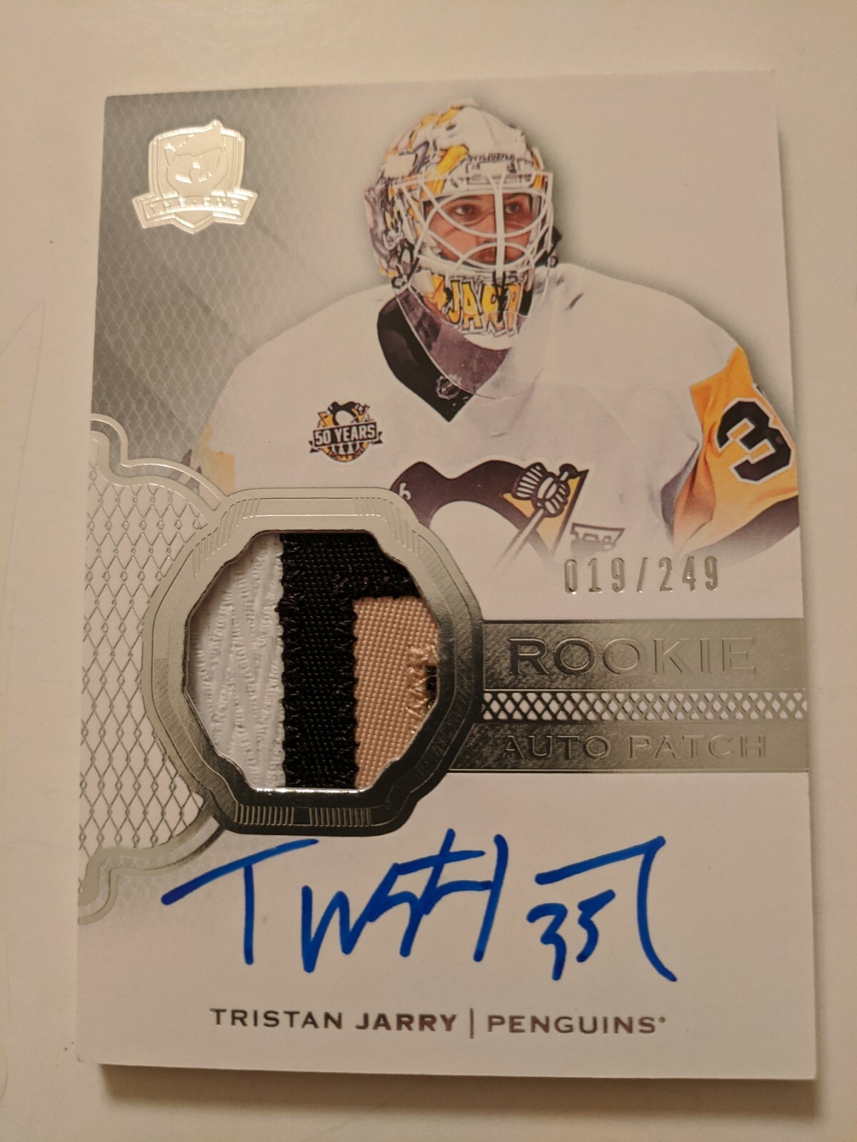 2016-17 UD The Cup Tristan Jarry Rookie Patch Auto RC 019/249