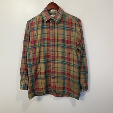Vintage Dry Goods Saugatuck Company Mens Red Green Plaid FLANNEL Shirt SZ M
