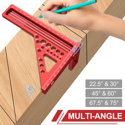 Multi Angle Measuring Ruler Aluminum Alloy Metric Woodworking Square Ruler tepyI