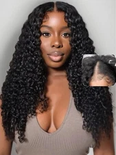 UNice Malaysian EasiContour VPart Wig Human Hair Curly Glueless Wear Go U Part