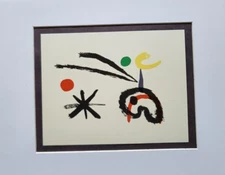 Joan Miro "Comet Bird" Matted offset Lithograph Limited Ed. 1972