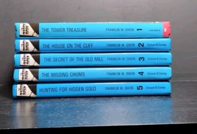 Lot of 5 Hardy Boys by Franklin W. Dixon Blue Flashlight Hardcover