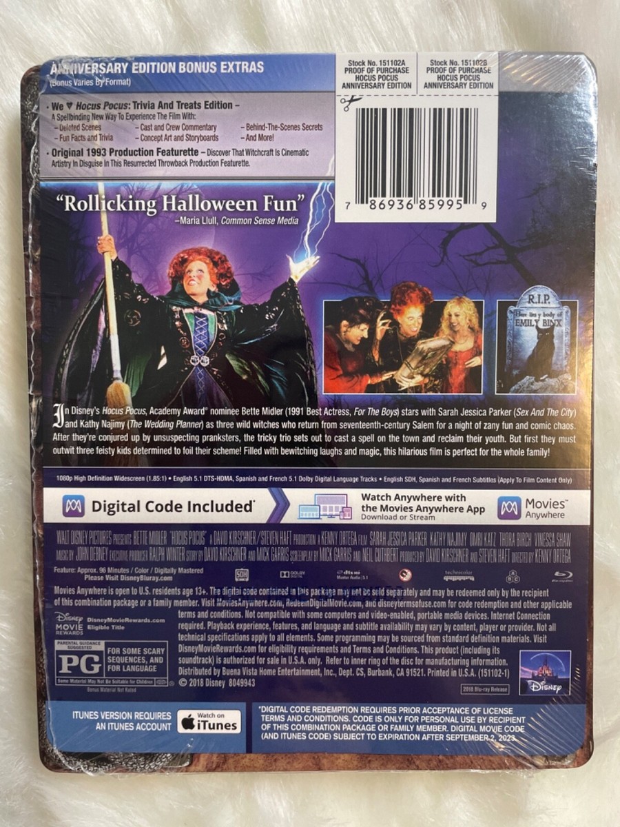 Hocus Pocus 25th Anniversary (Blu-ray, 2018, Steelbook) New