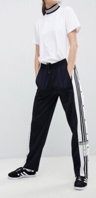 ADIDAS ORIGINALS ADICOLOR POPPER PANTS IN BLACK ~ SIZE LARGE ~ EUC