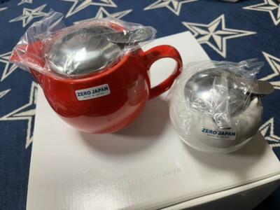 ZERO JAPAN Tea pot Sugar pot set made in Japan Teapot 450cc  Red and White new