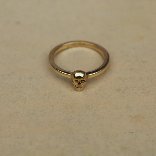 Minimalist Skull Ring Silver Gothic Biker Ring Christmas Gift Handmade ring