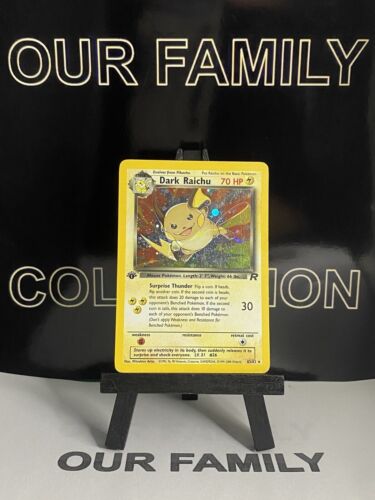 Pokemon Dark Raichu 83/82 Team Rocket 1st Edition Secret Rare Holo Card WOTC LP - Picture 1 of 6