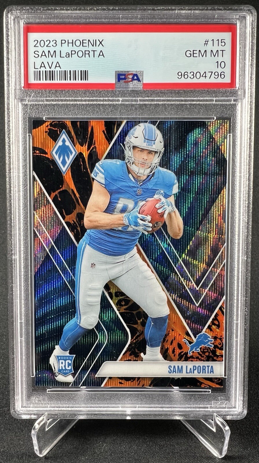 2023 SAM LAPORTA ROOKIE - Panini Phoenix LAVA #115 RC #’d /175 - PSA 10 - Lions