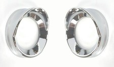 Pair Chrome Gauge Cover w/ Visor/Hood, 2-5/16" Bezel, for Kenworth W900 T600