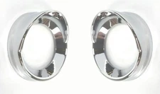 Pair Chrome Gauge Cover w/ Visor/Hood, 2-5/16" Bezel, for Kenworth W900 T600