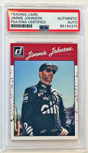 2023 Panini Donruss Racing Jimmie Johnson NASCAR Signed Auto Card #174 PSA DNA