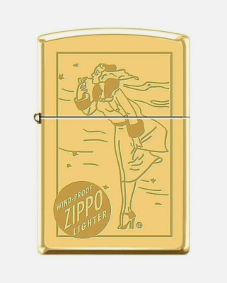 Zippo Windproof Brass Lighter With Engraved Windy & Zippo Logo