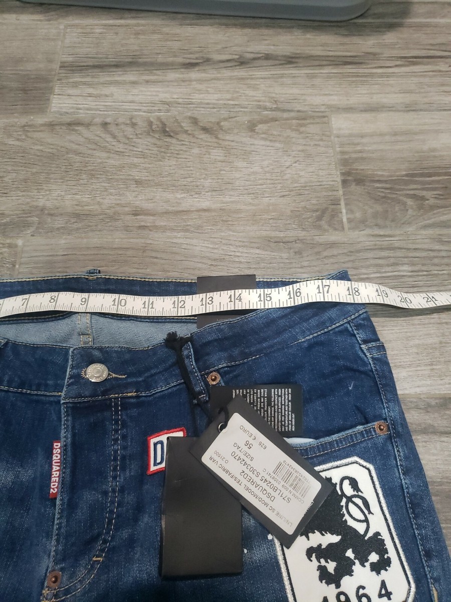 Dsquared2 Cool Guy Jeans Patches Long Crotch Tight Bottom