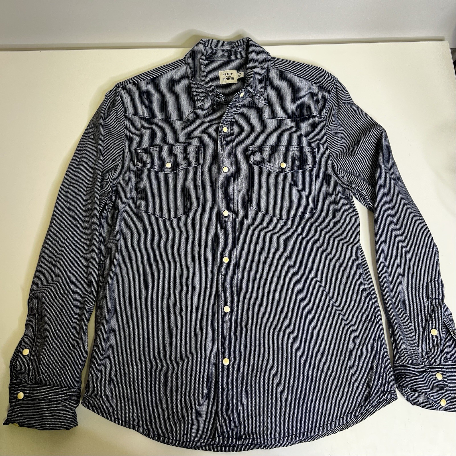 Flint and Tinder Bone Button Western Shirt Size Medium