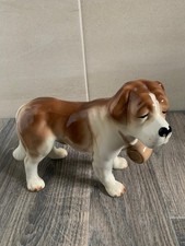 VINTAGE large dog  COOPERCRAFT CERAMIC ST BERNARD FIGURINE