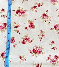 28", 33" Wide Roses Cotton Print Quilting Fabric Traditions Green Red Floral